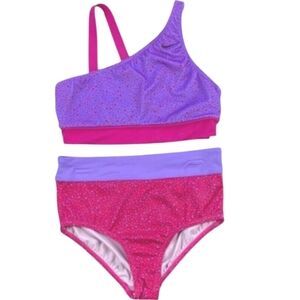 NEW! NIKE Big Kid's Vibrant Purple and Pink Bikini 2pc Swim Set 14.